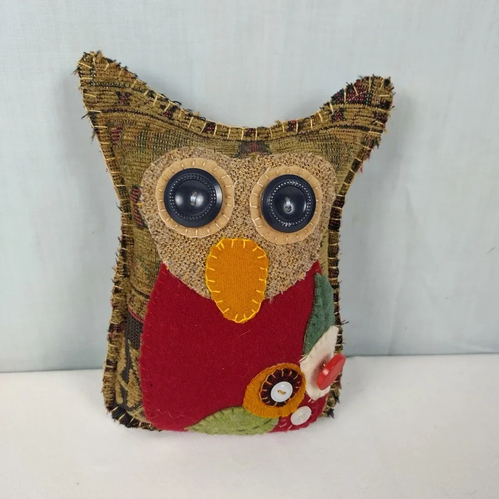 Handmade Owl Patch Button Night Stuffed Animal